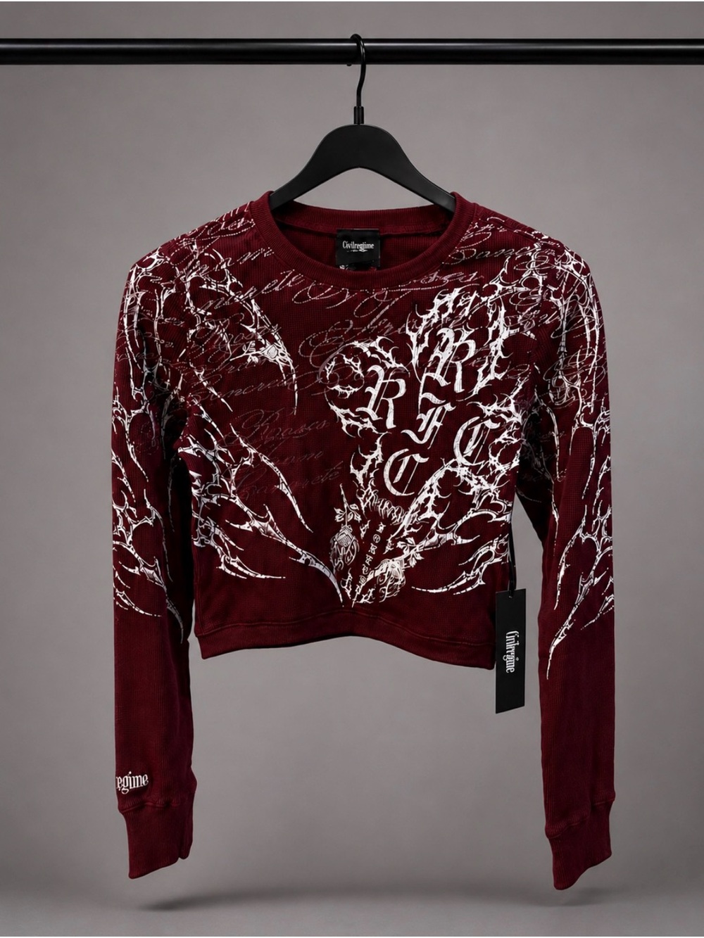Civilregime Ox Blood Reversed Curse Crop Waffle Thermal